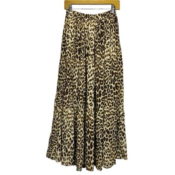 Painted Pony Tiered Maxi Skirt OS Animal Print Festival 90s Broomstick Boho Y2K - Picture 2 of 7
